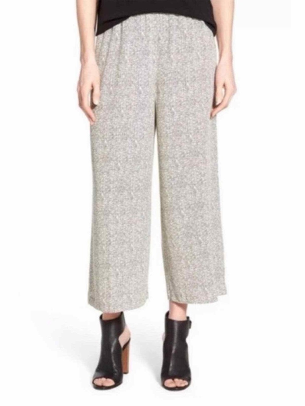 Eileen Fisher Wide Leg Crop in Broken Chevron, Women’s size Large